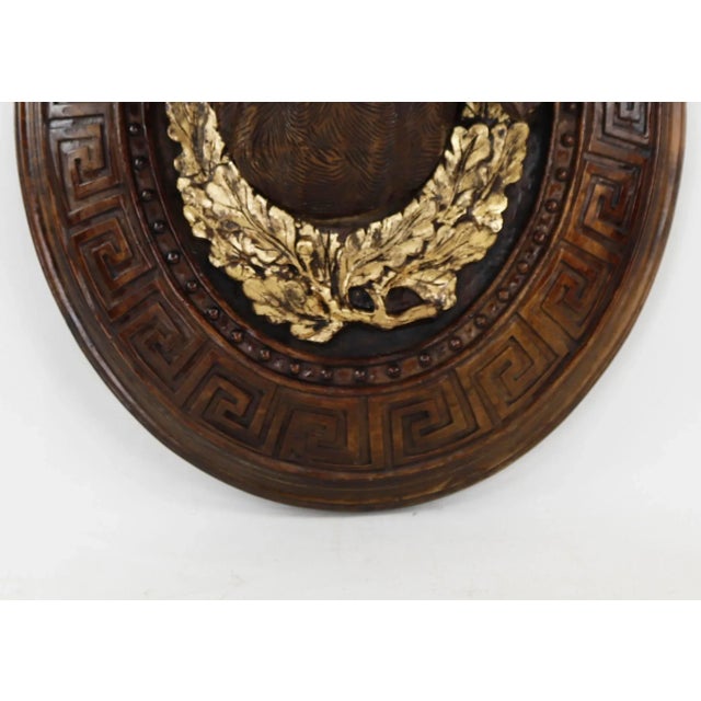 Burnt Umber A Mid-20th Century Wooden Hand-Carved Decorative Dog Head For Sale - Image 8 of 12