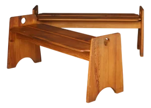 Set of Mid-Century Swedish Pine Wood Benches by Gilbert Marklund, 1960s