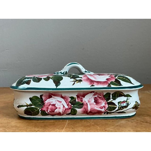 Shabby Chic Vintage Rose Motif Porcelain Trinket Box For Sale - Image 3 of 12