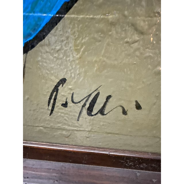 1970s 1970s Peter Keil Blue Picasso Female Cubist Painting, Framed For Sale - Image 5 of 7