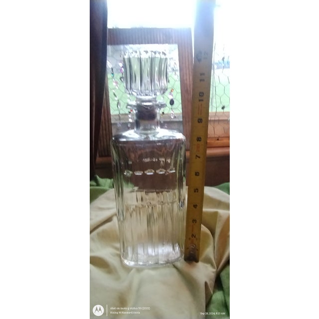 Glass Vintage Crystal Whiskey Decanter For Sale - Image 7 of 8