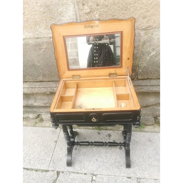 Wood Antique Sewing Table, 1890s For Sale - Image 7 of 12