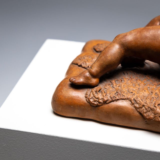 Reclining Infant in Terracotta by F. Sans For Sale - Image 5 of 16