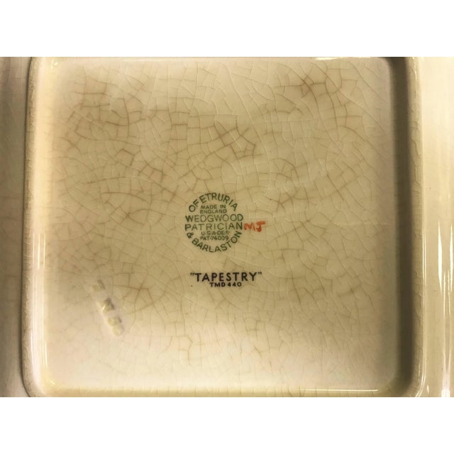 Mid 20th Century Vintage Wedgewood Patrician Tapestry Collection Square Handled Cake Plate For Sale - Image 5 of 8