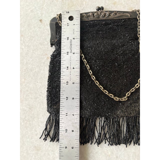 Early 19th Century Art Deco Beaded and Silver Plated Purse For Sale - Image 5 of 6