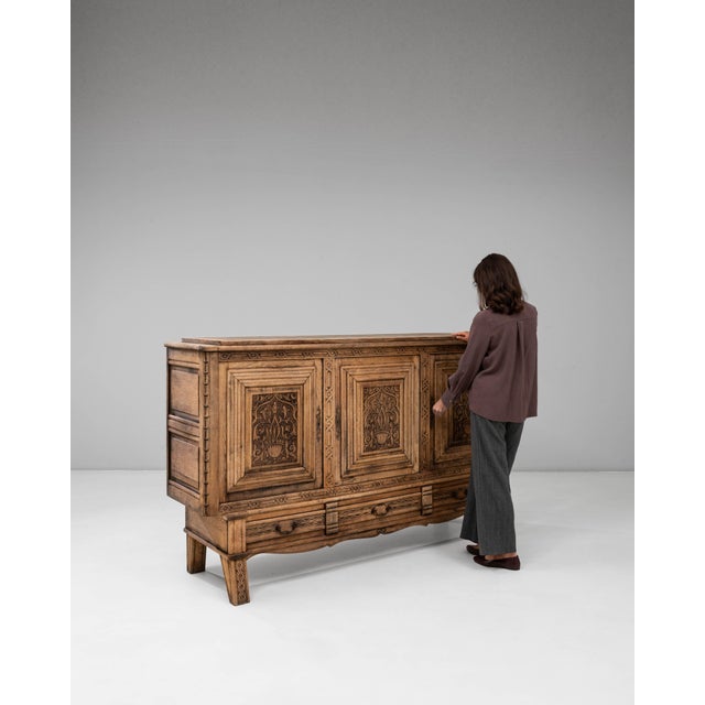 1970s French Gothic Revival Carved Oak Sideboard For Sale In Greensboro - Image 6 of 18