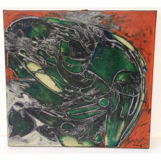 René Acht, Composition, Oil on Canvas, 1959 For Sale - Image 6 of 6