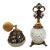 1950 Hollywood Regency Matson Gold Gilt Floral & Glass Perfume Atomizer & Bottle For Sale