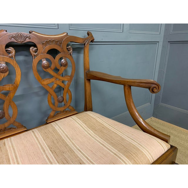 A very nice Edwardian period Chippendale style settee , or bench. Of generous proportions and well constructed in solid...