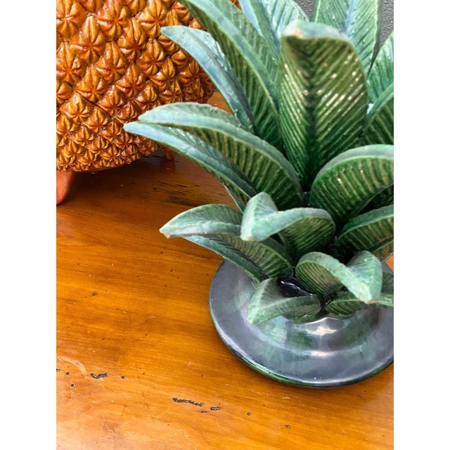 Vintage Monumental Hilario Alejo Madrigal Glazed Terracotta Pineapple For Sale - Image 12 of 14