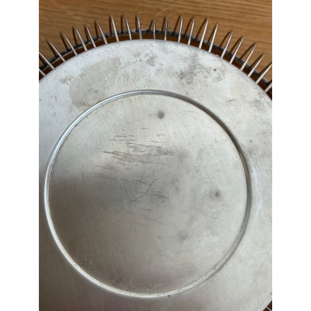 Vintage Leonard Silverplated Wire Work Round Bread Basket For Sale - Image 10 of 10