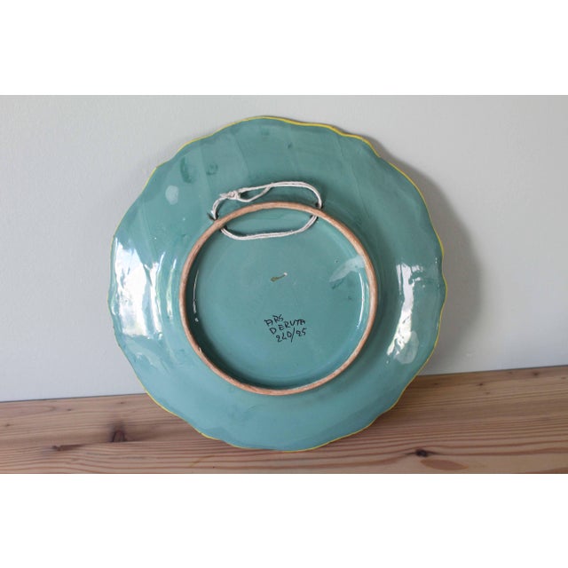 Green Italian Ceramic Plate from Deruta, 1930s For Sale - Image 8 of 10