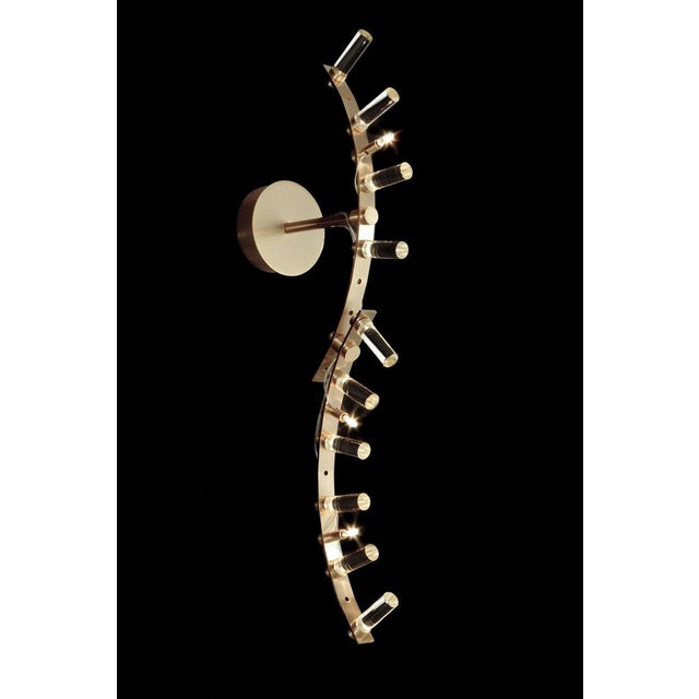 Brass and Glass Wall Sconces from Baroncelli, Italy, 2010s, Set of 6 For Sale - Image 6 of 10