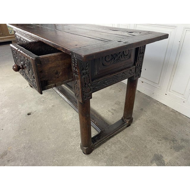 Tan Antique Table in Walnut, 1600s For Sale - Image 8 of 11