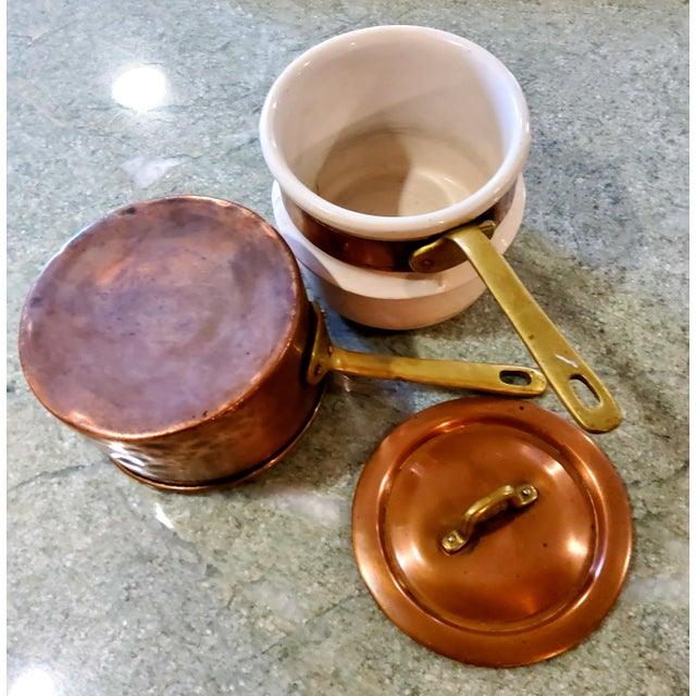 1960s Copper Double Boiler With Ceramic Insert Chairish