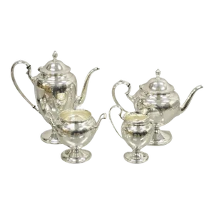 Mid 20th Century Lbs Co. 1849 English Edwardian Style Silver Plated Tea & Coffee Set - 4 Pieces