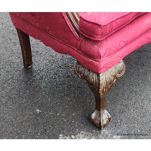 Chippendale Antique Turn of the Century Chippendale Style Carved Mahogany Settee Loveseat, C1890-1910 For Sale - Image 3 of 15