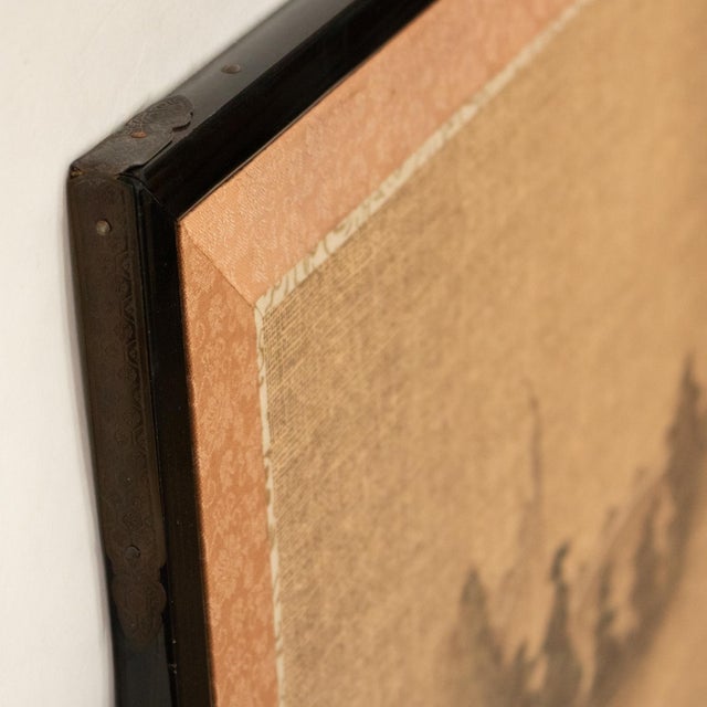 1970s Shōwa Era Japanese 4-Panel Byobu Screen For Sale - Image 9 of 11