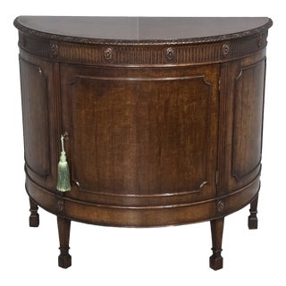 Mahogany Demi Lune Cabinet, 1920 For Sale