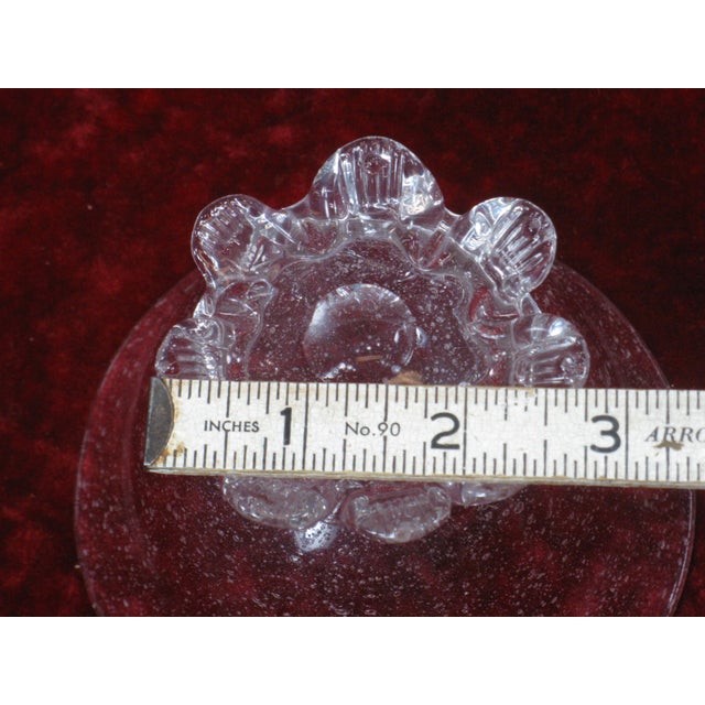 1920s Nut Bowl Venetian Glass Clear Small Footed For Sale - Image 4 of 9