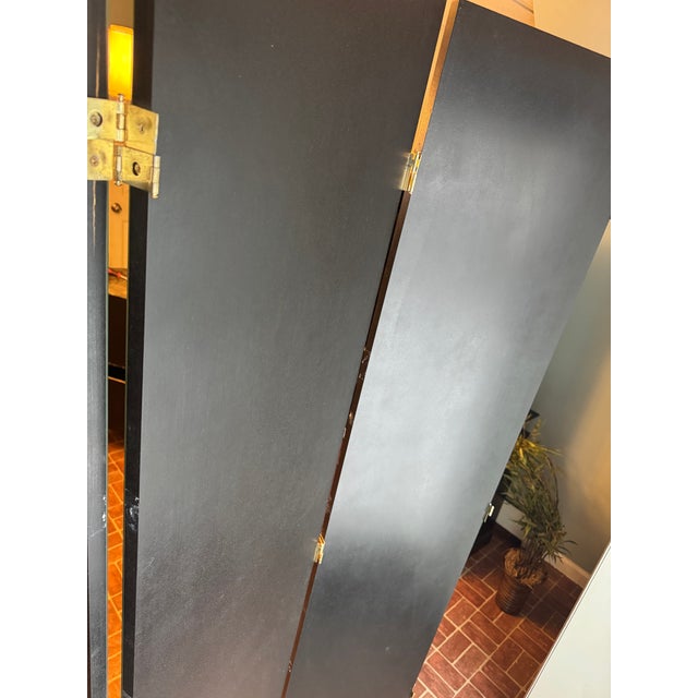 Vintage Four Panel Beveled Mirrored Screen For Sale - Image 12 of 16