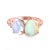 Kai Fine Jewelry Kai Fortune Rainbow Blue Moonstone Fire Opal Diamond Toi Et Moi Ring in 14k Solid Gold, size 5.5 For Sale - Image 4 of 8