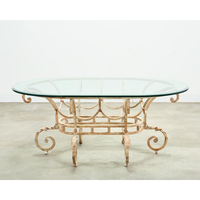 20th Century Italian Regency Wrought Iron Garden Dining Table For Sale - Image 18 of 18