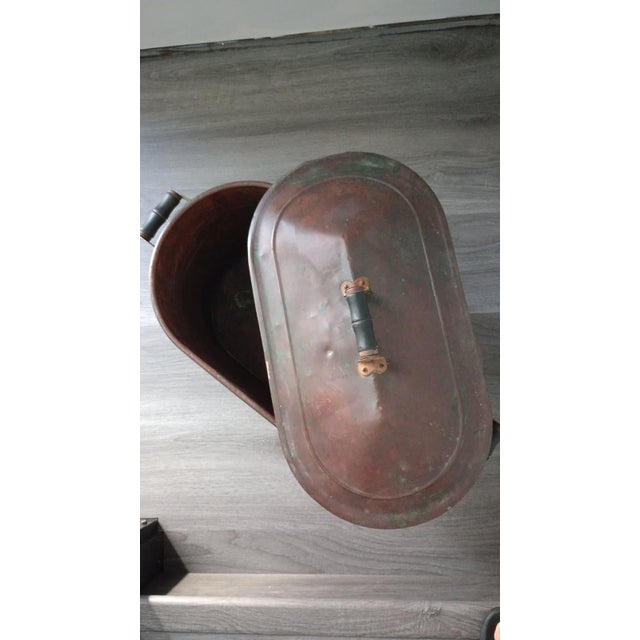 Rustic Antique Oval Copper Wash Tub For Sale - Image 3 of 7