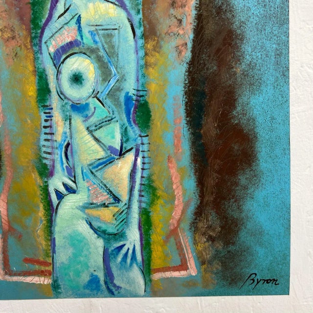 1980s 1980s Byron Gálvez Modernism Dreamy Blue Abstract Artwork Mexico For Sale - Image 5 of 11