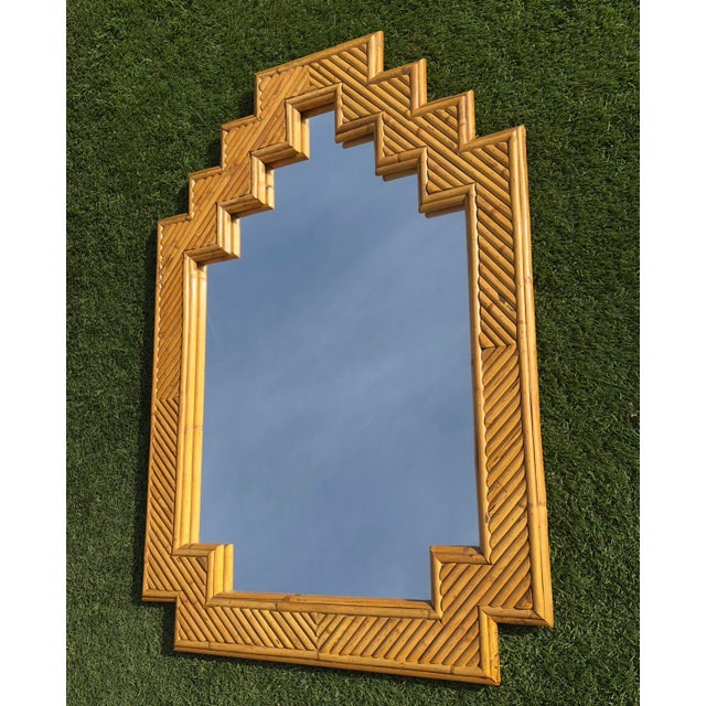 Shanghai Bamboo Mirror from Vivai Del Sud, Italy, 1970s For Sale - Image 6 of 11