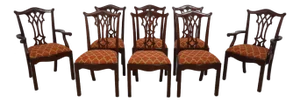 Set of 8 Maitland Smith Carved Mahogany Dining Chairs