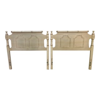 Faux Bamboo Pagoda Twin Headboards- a Pair For Sale