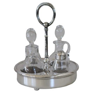 Vintage Silver-Plated Condiment Set by Fleuron Christofle, France, 1970s, Set of 4 For Sale