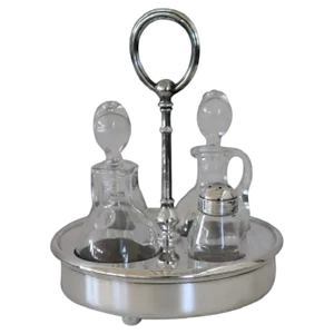 Vintage Silver-Plated Condiment Set by Fleuron Christofle, France, 1970s, Set of 4
