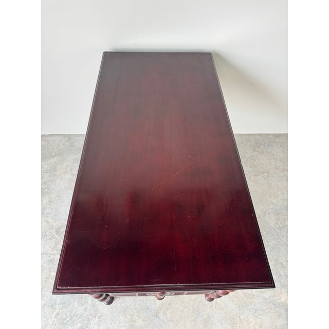 Vintage Chinese Carved Solid Mahogany Console Table With Latticework Details For Sale In Miami - Image 6 of 12