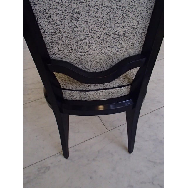 Black Art Deco Black and White Dining Chairs, 1940s, Set of 6 For Sale - Image 8 of 9