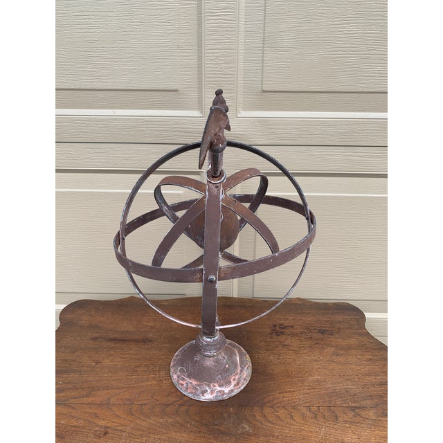 Vintage French Country Iron Garden Armillary Sundial For Sale - Image 9 of 10