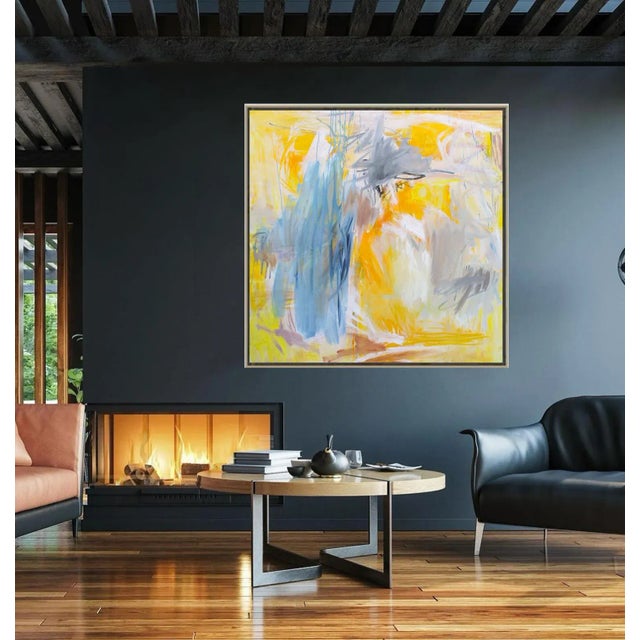 Textile "Eclipse" by Trixie Pitts Large Abstract Expressionist Oil Painting on Linen For Sale - Image 7 of 12