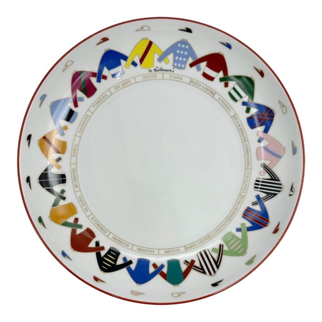 Vintage Richard Ginori for Gio Ponti Equestrian Jockey Silks Bowl For Sale