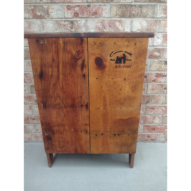 Late 20th Century Late 20th Century Cannon Woodworks Rustic Solid Wood Two-Door Cabinet For Sale - Image 5 of 15