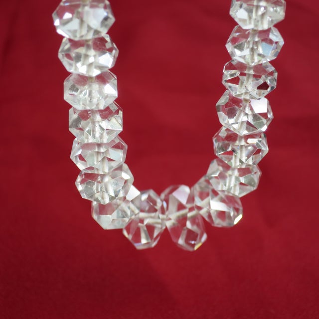 Transparent Vintage Art Deco Rock Crystal Necklace 1920s For Sale - Image 8 of 10
