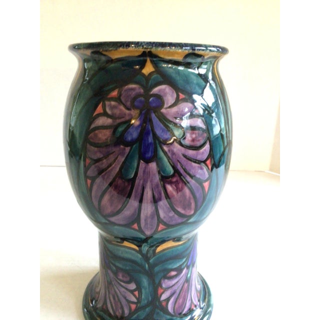 Art Deco 1920s Morrisware Painted Ceramic Vase For Sale - Image 3 of 8