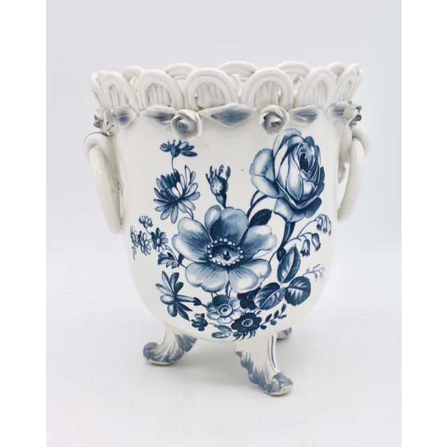 Vintage Ceramic Blue and White Planter For Sale In Tulsa - Image 6 of 11