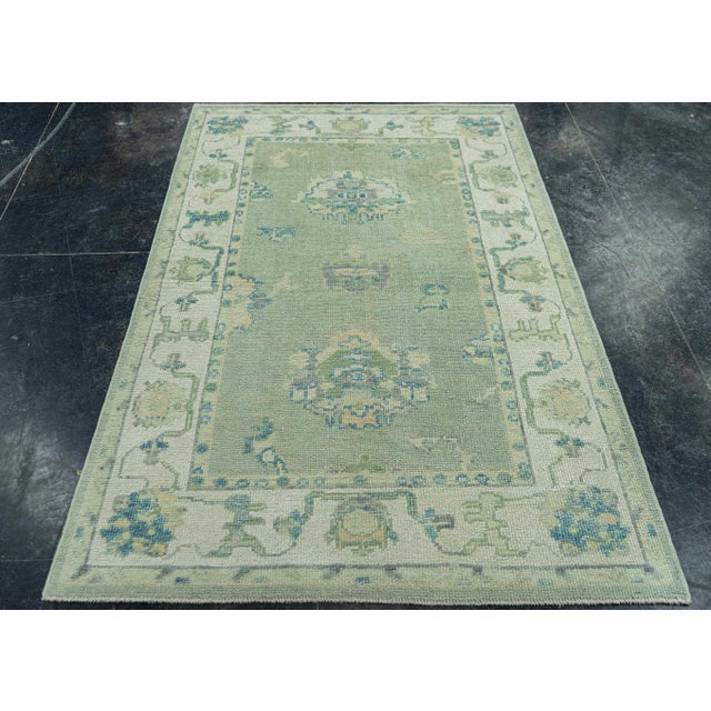 Early 21st Century Turkish Oushak Rug 3'10"x 6' #19050 For Sale - Image 5 of 8