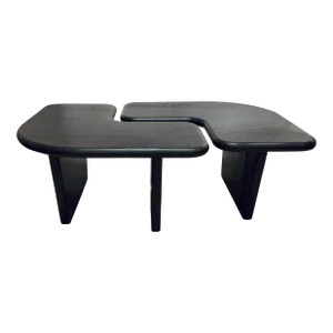 Mod Ebony Finished Wood Bunching Cocktail Table Set of 2