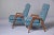 1960s Mid Century Italian Chairs With New Teal Tweed Upholstery - Pair For Sale - Image 5 of 13