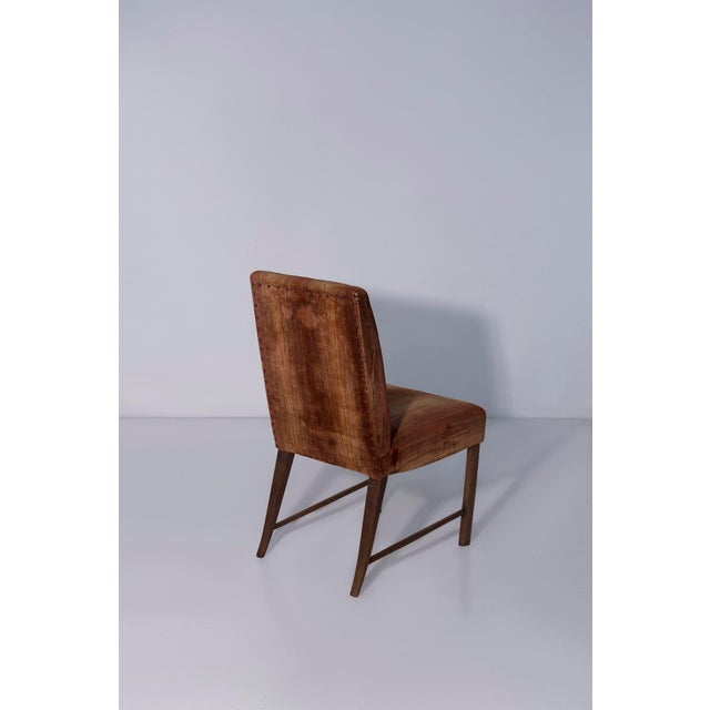Wood Chairs with Original Velvet Fabric by Paolo Buffa, 1950s, Set of 6 For Sale - Image 7 of 10