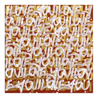 Hidden Secrets - Original Text-Based Graffiti Abstract Acrylic and Spray Paint Painting by Amber Goldhammer For Sale