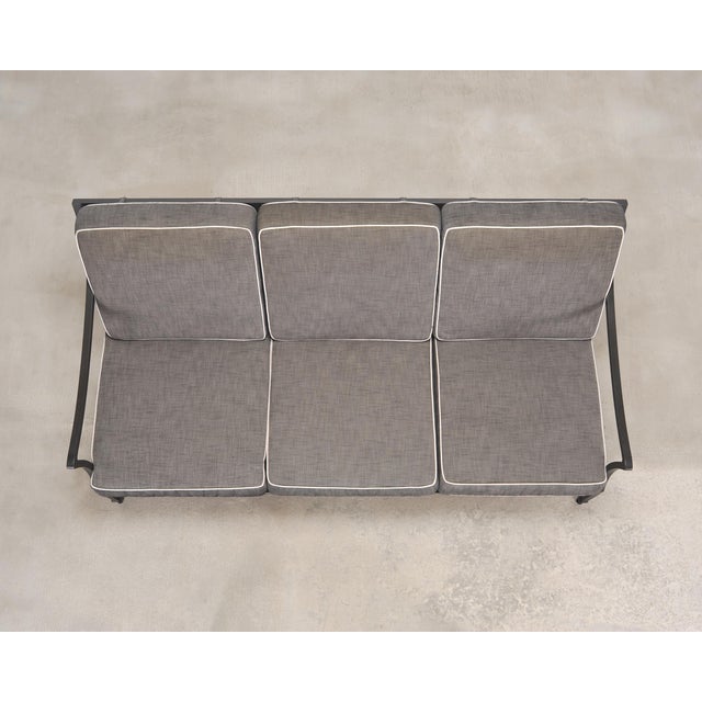 McKinnon and Harris McKinnon and Harris Beaufort Aluminum Three-Seat Garden Sofa For Sale - Image 4 of 13