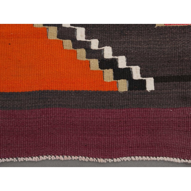 Textile 1970s Vintage Handmade Wool Cotton Purple Runner Rug For Sale - Image 7 of 11